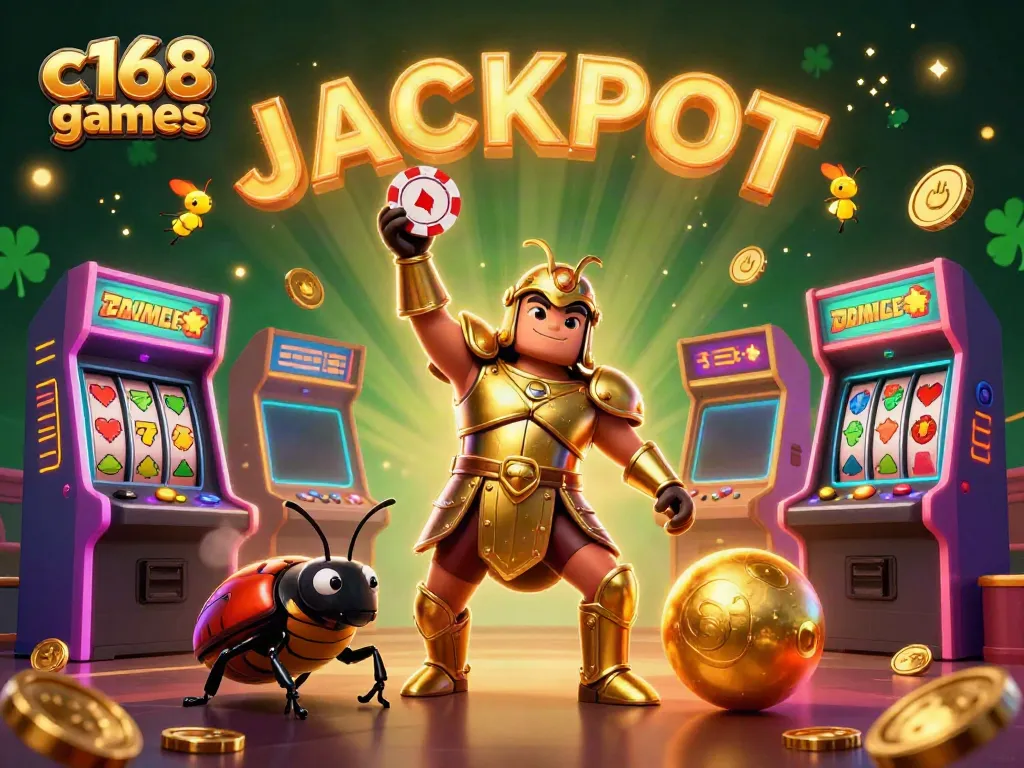 Experience the thrill of c168 games with vibrant casino-themed 3D illustration showcasing exciting gaming elements.