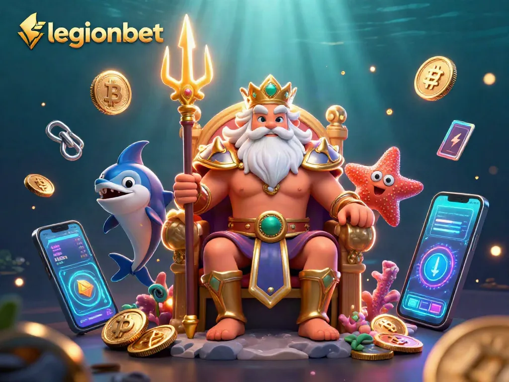 Win big on legionbet with our vibrant casino illustration showcasing neon coins and gaming elements.