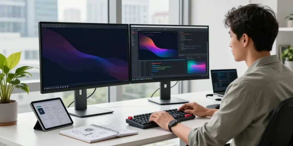 Developer optimizing instant indexing strategies in a modern tech workspace.