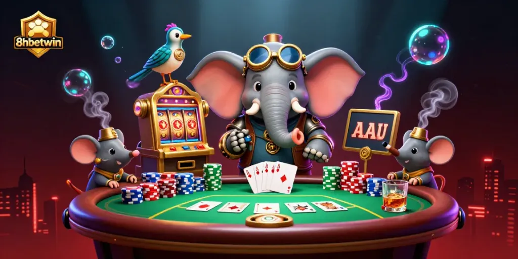 Experience thrilling wins at 8xbetwin with vibrant steampunk characters and a lively casino scene.