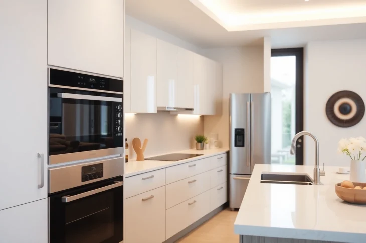 Explore уреди за вграждане in a stylish kitchen setting with modern aesthetics and bright ambiance.