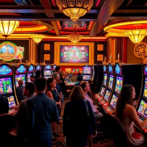 Engaged players enjoying the doaslot experience at a luxurious casino.