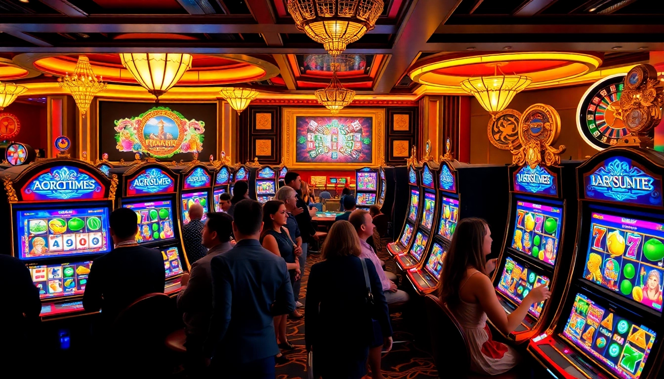 Engaged players enjoying the doaslot experience at a luxurious casino.