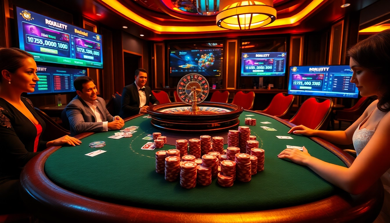 Engage in thrilling poker gameplay at https://rr88it.com/ with chips and cards lighting up the casino atmosphere.