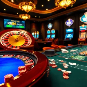 Experience thrilling gameplay at rr88.com with vibrant casino tables and professional gamblers.