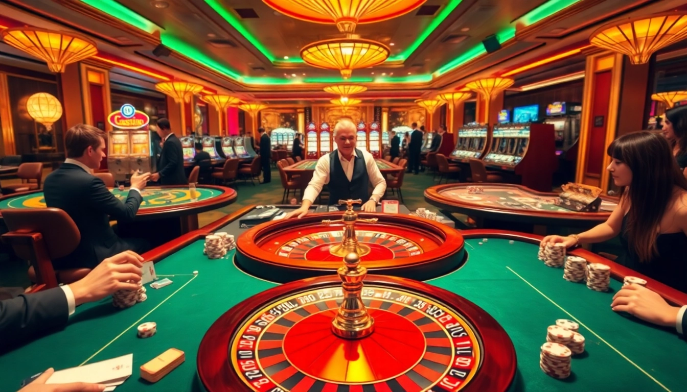 Engage in the thrilling atmosphere of gaming at vswin's luxurious casino tables with vibrant poker chips and exciting card games.