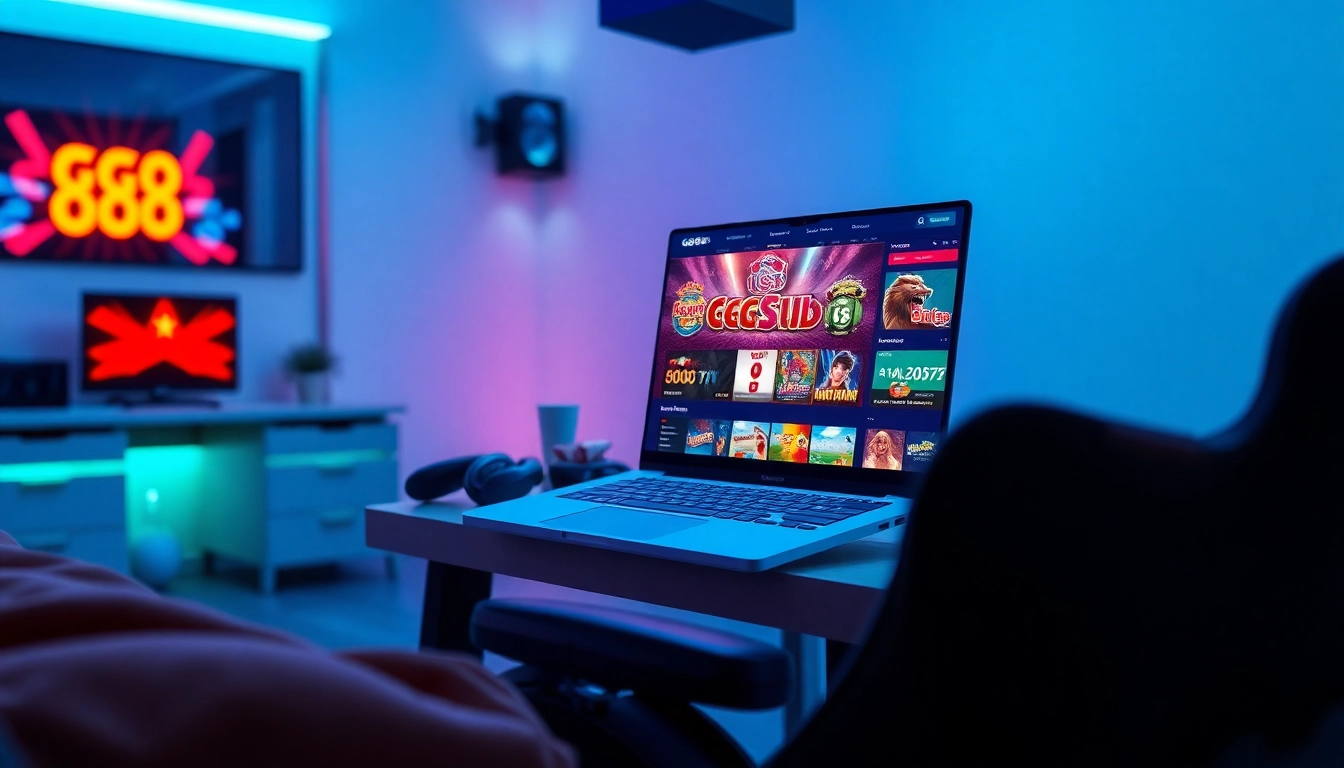 Vibrant online gaming scene showcasing GG 88 with casino games and a user-friendly interface.