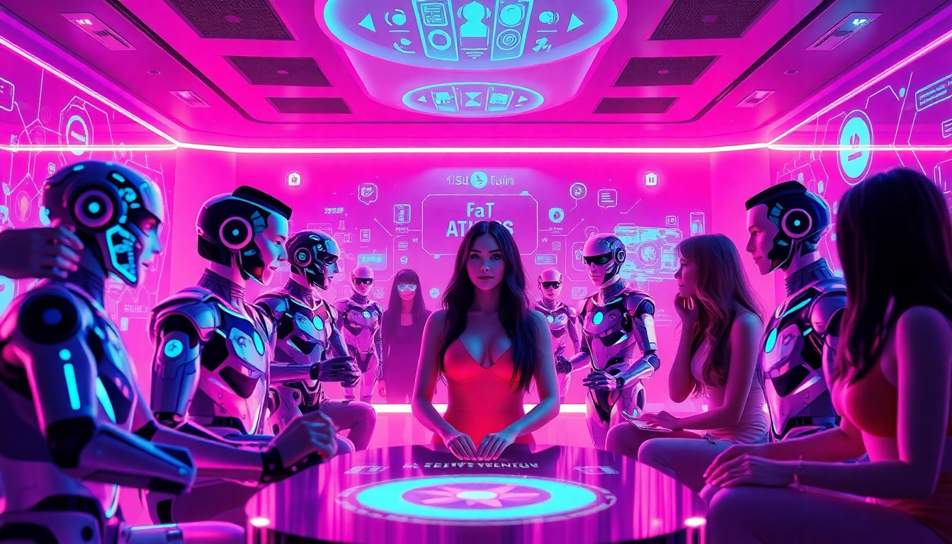 Interactive scene of sex AI characters in a vibrant virtual space showcasing advanced digital companionship.