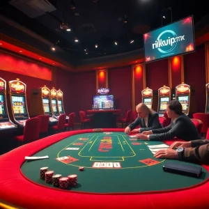 Engaging gamblers at a poker table while highlighting rikvip.mx's exciting online gaming experience.