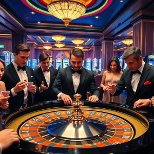 Players enjoying an exciting game at VUA88's luxurious casino table.