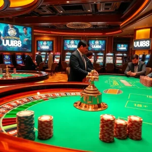 Experience the ultimate excitement at UU88 casino with interactive gaming tables and vibrant atmosphere.