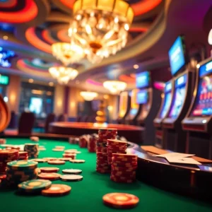 Experience thrilling gambling action at xx88 with a vibrant casino table and exciting gaming elements.