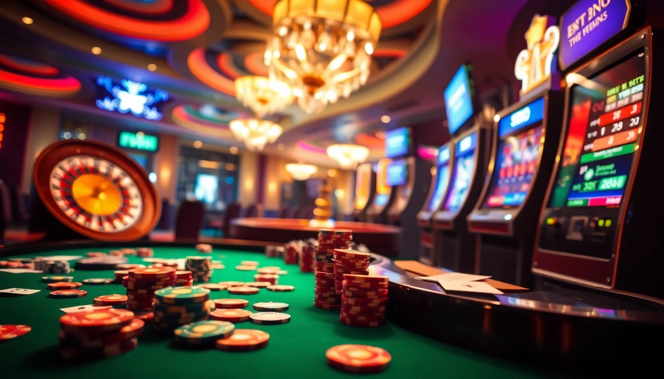 Experience thrilling gambling action at xx88 with a vibrant casino table and exciting gaming elements.