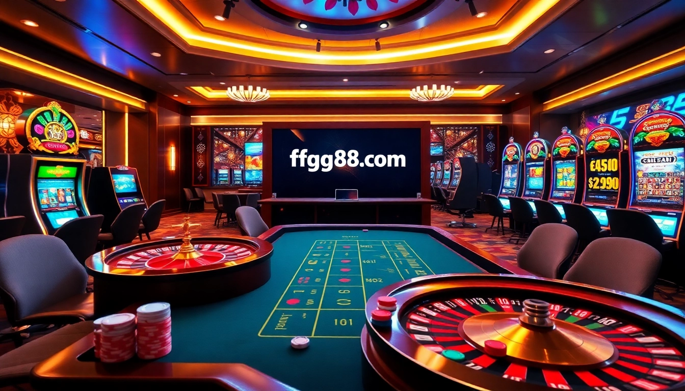 Players engaging in thrilling games at https://ffgg88.com/, showcasing vibrant casino elements and excitement.