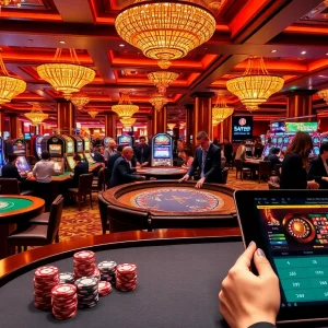 SAY88 players enjoying a vibrant casino experience with high-stakes tables and thrilling games.