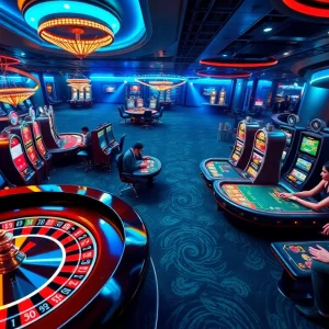 Players experiencing dynamic online gambling at https://nk88.za.com/ with vibrant casino elements.
