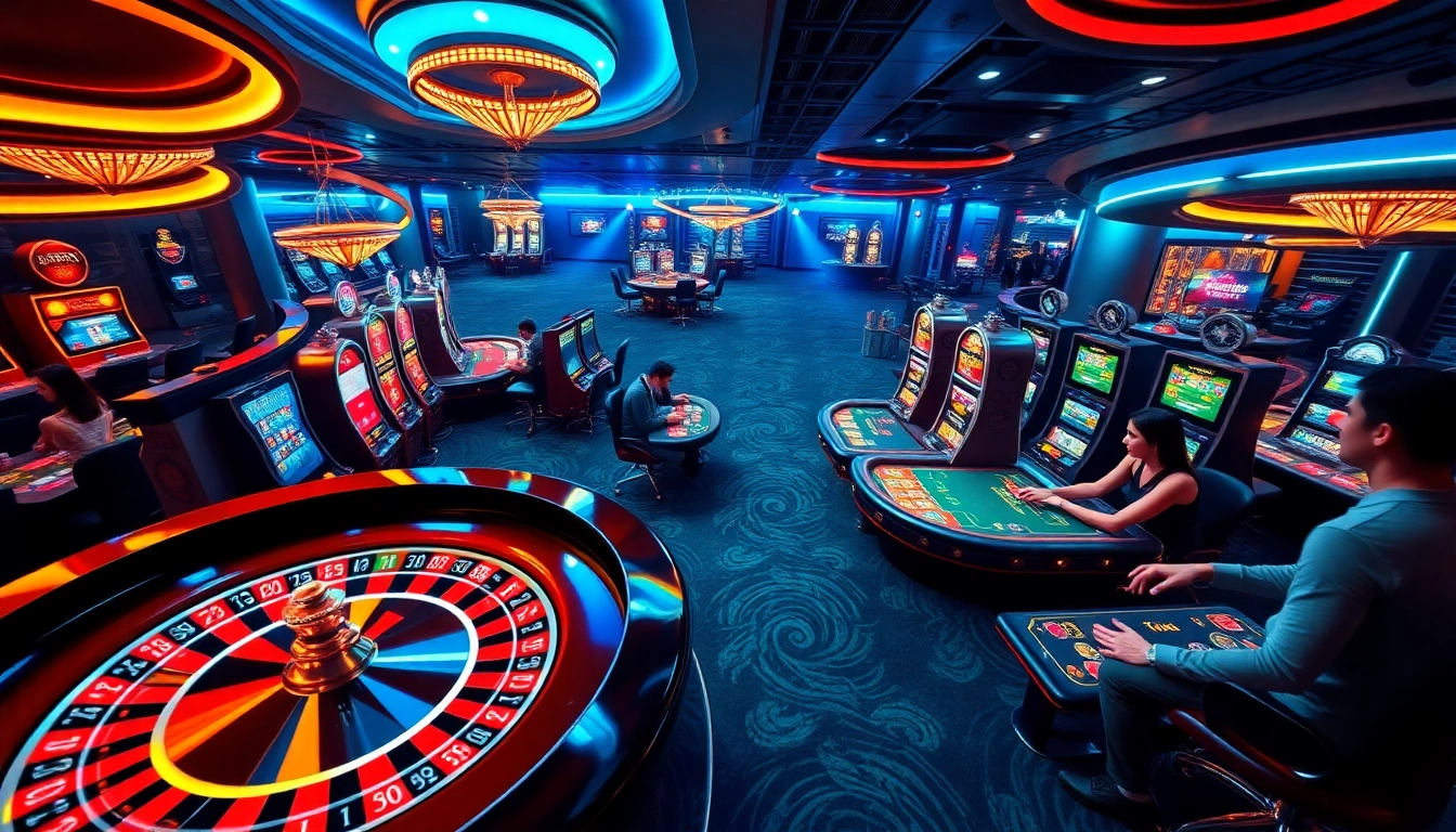 Players experiencing dynamic online gambling at https://nk88.za.com/ with vibrant casino elements.