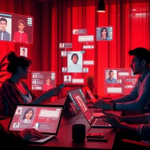 Engaged users exploring nsfw ai platforms in a modern workspace with dynamic chat interfaces.