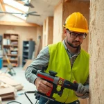 Spray foam removal contractors diligently working to clear insulation effectively.